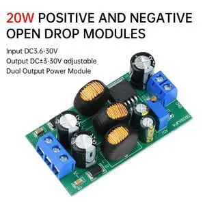 20W DC 3.6-30V to DC±3-30V Boost-Buck Dual Output Voltage Module Adjustable output DC DC Step-up Step-down Converter 20W DC 3.6-30V to DC±3-30V Boost-Buck Dual Output Voltage Module Adjustable output DC DC Step-up Step-down Converter