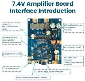 DC 6.6V-8.4V 2x 25W Digital Stereo Audio Power Bluetooth-Compatible Amplifier Board Type -C Interface DC 6.6V-8.4V 2x 25W Digital Stereo Audio Power Bluetooth-Compatible Amplifier Board Type -C Interface