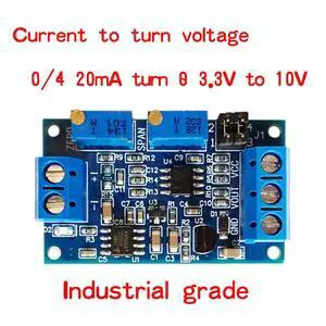 Current to Voltage Module 0/4-20mA to 0-3.3V 5V 10V Voltage Transmitter Converter Signal Module Board Power Supply Current to Voltage Module 0/4-20mA to 0-3.3V 5V 10V Voltage Transmitter Converter Signal Module Board Power Supply