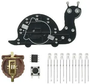 Snail-Shaped LED Soldering Practice Kit - 7 LEDs with 6 Lighting Modes - Beginner DIY Electronics Training Board Snail-Shaped LED Soldering Practice Kit - 7 LEDs with 6 Lighting Modes - Beginner DIY Electronics Training Board