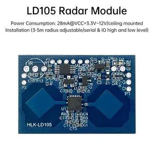 HLK-LD105 10G Microwave Radar Human Body Induction Module LD105 Micro Motion Sensor Ceiling Installation HLK-LD105 10G Microwave Radar Human Body Induction Module LD105 Micro Motion Sensor Ceiling Installation