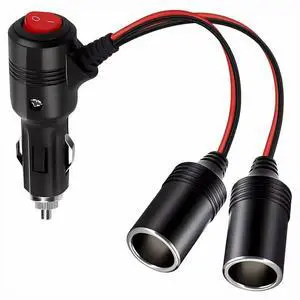 Car Cigarette Lighter 12V 24V Splitter Adapter W/ on Off Switch 1 Male To 2/3 Female Sockets Y Splitter Car Accessories Car Cigarette Lighter 12V 24V Splitter Adapter W/ on Off Switch 1 Male To 2/3 Female Sockets Y Splitter Car Accessories