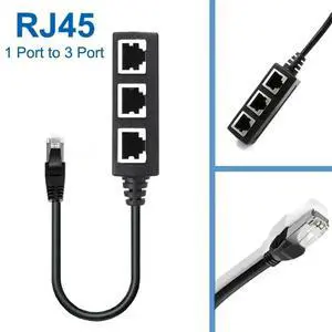 RJ45 Ethernet Cable Splitter Network Adapter,Ethernet Splitter 1 to 3 Cable Suitable Super LAN Ethernet Connector Adapter Cat 6 RJ45 Ethernet Cable Splitter Network Adapter,Ethernet Splitter 1 to 3 Cable Suitable Super LAN Ethernet Connector Adapter Cat 6
