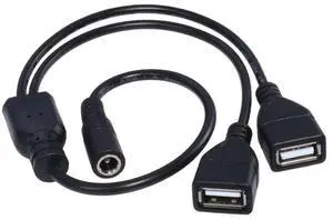 DC Cord 5.5*2.1mm Female To Dual USB Female Extension Cable Power Splitters Supply Adapter Charger Converter DC Cord 5.5*2.1mm Female To Dual USB Female Extension Cable Power Splitters Supply Adapter Charger Converter