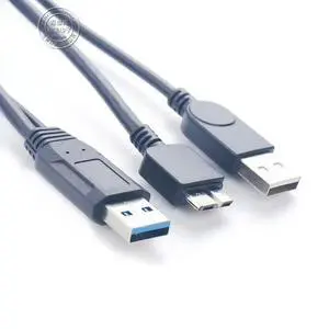 USB 3.0 Dual Power Y Shape 2 X Type A To Micro B High Speed Upto 5 Gbps Data Transfer Cable for External Hard Drives USB 3.0 Dual Power Y Shape 2 X Type A To Micro B High Speed Upto 5 Gbps Data Transfer Cable for External Hard Drives
