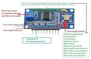 AD9850 DDS Signal Generator Module 0-40MHz Sine Wave and 2 Square Wave Output IC Test Equipment AD9850 DDS Signal Generator Module 0-40MHz Sine Wave and 2 Square Wave Output IC Test Equipment