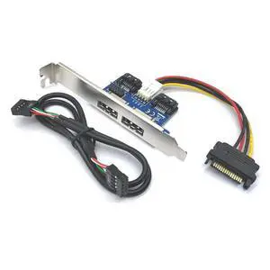 Riser Card Desktop Computer Dual Port SATA to Power ESATA ESATAp 9Pin to USB 2.0 Converter Expansion Rear Bracket Card Riser Card Desktop Computer Dual Port SATA to Power ESATA ESATAp 9Pin to USB 2.0 Converter Expansion Rear Bracket Card