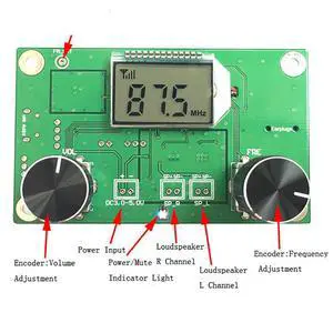 FM Radio Receiver Module Frequency Modulation Stereo Receiving PCB Circuit Board With Silencing LCD Display 3-5V LCD Module FM Radio Receiver Module Frequency Modulation Stereo Receiving PCB Circuit Board With Silencing LCD Display 3-5V LCD Module