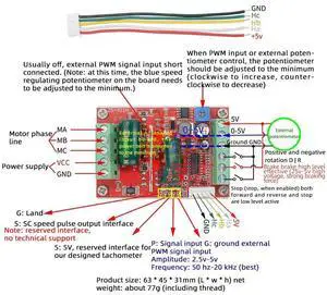 DC 6-60V 400W BLDC Three Phase DC Brushless Motor Controller PWM Hall Motor Control Driver Board 12V 24V 48V DC 6-60V 400W BLDC Three Phase DC Brushless Motor Controller PWM Hall Motor Control Driver Board 12V 24V 48V