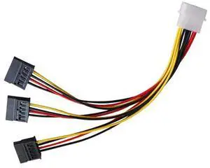 SATA Adapter Cable IDE 4Pin Male To 3 Port SATA Female Splitter Hard Drive Power Supply Cable SATA Cable 22cm SATA Adapter Cable IDE 4Pin Male To 3 Port SATA Female Splitter Hard Drive Power Supply Cable SATA Cable 22cm