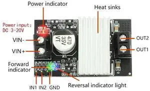 10A high-power DC motor drive module forward and reverse PWM speed regulation dimming wide voltage high current DC3-20V 10A high-power DC motor drive module forward and reverse PWM speed regulation dimming wide voltage high current DC3-20V