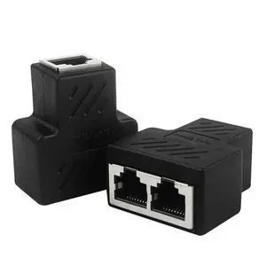 Black Ethernet Adapter Lan Cable Extender Splitter for Internet Connection Cat5 RJ45 Splitter Coupler Contact Modular Plug Black Ethernet Adapter Lan Cable Extender Splitter for Internet Connection Cat5 RJ45 Splitter Coupler Contact Modular Plug
