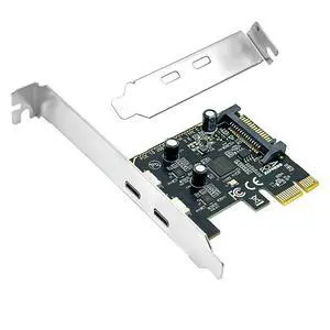 PCIE To Dual Type C Expansion Card PCI Express X1 To 2Port TYPE-C USB 3.2 GEN1 5Gbps Convert Card Riser ASM1042 Chip for Desktop PCIE To Dual Type C Expansion Card PCI Express X1 To 2Port TYPE-C USB 3.2 GEN1 5Gbps Convert Card Riser ASM1042 Chip for Desktop