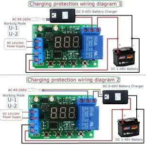 1pcs DC0-60V Charger Discharger Control Switch Auto Cut Off Undervoltage Overvoltage Protection for 1pcs DC0-60V Charger Discharger Control Switch Auto Cut Off Undervoltage Overvoltage Protection for