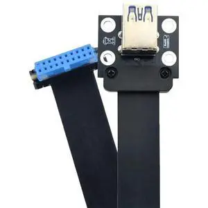 USB 19P/20Pin To Dual USB3.0 Adapter- Extension Cable Dual USB-A Female Socket 90-Degree Design 20CM For Motherboard USB 19P/20Pin To Dual USB3.0 Adapter- Extension Cable Dual USB-A Female Socket 90-Degree Design 20CM For Motherboard