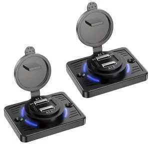 Dual USB C PD& Dual USB A QC Fast Charging 4 Port 12V USB Outlet Wall Mount(2Pcs) For Vehicles Truck Boat Marine Dual USB C PD& Dual USB A QC Fast Charging 4 Port 12V USB Outlet Wall Mount(2Pcs) For Vehicles Truck Boat Marine