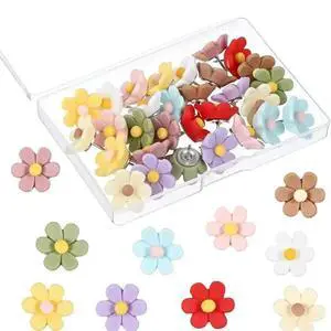 For Classroom For Work 50 Pcs Cute Decorative Flower Push Pins For Bulletin Board, Cork Board Thumbtacks For Classroom For Work 50 Pcs Cute Decorative Flower Push Pins For Bulletin Board, Cork Board Thumbtacks