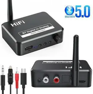 DAC Bluetooth 5.0 Audio Receiver Digital to Analog Converter 3.5mm AUX RCA L/R U-Disk Optical Stereo Hifi 2 in1 Adadper DAC Bluetooth 5.0 Audio Receiver Digital to Analog Converter 3.5mm AUX RCA L/R U-Disk Optical Stereo Hifi 2 in1 Adadper
