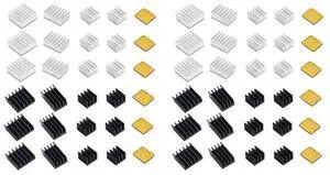60Pcs Cooling Radiator Set Aluminum Copper Radiator With Thermal Conductive Glue For Raspberry Pi 2B/ 3B/4B 60Pcs Cooling Radiator Set Aluminum Copper Radiator With Thermal Conductive Glue For Raspberry Pi 2B/ 3B/4B