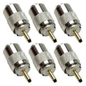 PL-259 PL259 6-Pack Coax Connectors 50 Ohm UHF Male Solder Plug With Reducer For RG8X RG59 RG8 RG213 LMR240 PL-259 PL259 6-Pack Coax Connectors 50 Ohm UHF Male Solder Plug With Reducer For RG8X RG59 RG8 RG213 LMR240