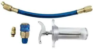 R-134A Low Side Quick Coupler Adapter 1/4 SAE Car A/C Oil And Dye Injector, Explosion-Proof Refrigerant Filling Tool R-134A Low Side Quick Coupler Adapter 1/4 SAE Car A/C Oil And Dye Injector, Explosion-Proof Refrigerant Filling Tool