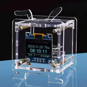 ESP8266 Mini Electronic Clock DIY Kit Oled Display 2.4G Networking With Case DIY Welding Accessories ESP8266 Mini Electronic Clock DIY Kit Oled Display 2.4G Networking With Case DIY Welding Accessories