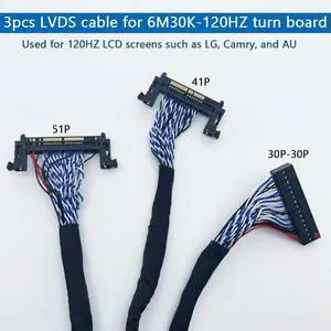 3pcs lvds cable FIRE41P 2ch 10-bit LVDS cable 550cm for 120Hz turn board TV screen cable 3pcs lvds cable FIRE41P 2ch 10-bit LVDS cable 550cm for 120Hz turn board TV screen cable