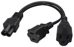 2025 Y Shaped Power Splitter Connector Cord IEC320 Male To NEMA 1 15R And 5 15R Female 30cm 2025 Y Shaped Power Splitter Connector Cord IEC320 Male To NEMA 1 15R And 5 15R Female 30cm