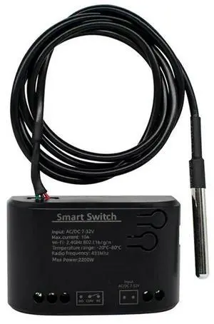 Tuya Temperature Switch 10A AC DC 7-32V Power Monitor With Thermostat Probe For Fish Tank Warehouse Greenhous Tuya Temperature Switch 10A AC DC 7-32V Power Monitor With Thermostat Probe For Fish Tank Warehouse Greenhous