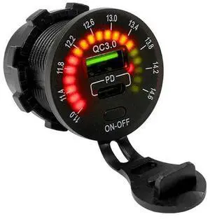 PD Type C USB Car Charger QC 3.0 Quick Charger 12V/24V Waterproof Power Delivery 36W for Motorcycle Marine Boat RV ATV PD Type C USB Car Charger QC 3.0 Quick Charger 12V/24V Waterproof Power Delivery 36W for Motorcycle Marine Boat RV ATV