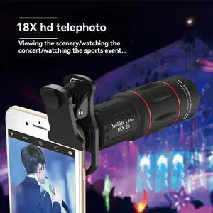 Universal Mobile Phone Telephoto Lens 18x Zoom External Camera Lens for Concerts Sports and Travel Photography Universal Mobile Phone Telephoto Lens 18x Zoom External Camera Lens for Concerts Sports and Travel Photography
