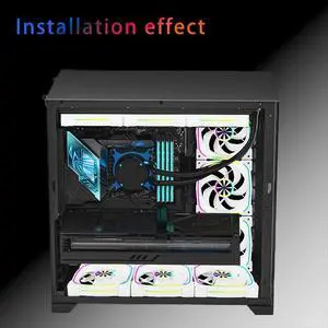 ARGB Chassis Fan Desktop Case Cooling Fan 12cm Temperature Controlled Silent PWM 5V 3-Pin Case Fan Black ARGB Chassis Fan Desktop Case Cooling Fan 12cm Temperature Controlled Silent PWM 5V 3-Pin Case Fan Black