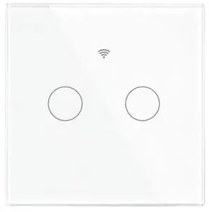 Glass Touch Panel 2-Way Matter Light Switch Tuya APP Remote Control Voice EU Standard White Glass Touch Panel 2-Way Matter Light Switch Tuya APP Remote Control Voice EU Standard White