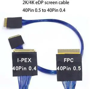 2K 4K eDP screen cable I-PEX 0.4mm to 0.5mm 40Pin FCP coaxial cable 2K 4K eDP screen cable I-PEX 0.4mm to 0.5mm 40Pin FCP coaxial cable
