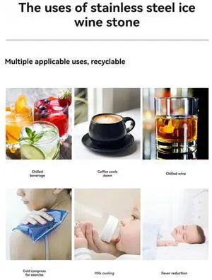 8PCS l Ice Cubes Reusable Whiskey Stones Stainless Steel Waterless Chilling Stones with Ice Tongs & Box 8PCS l Ice Cubes Reusable Whiskey Stones Stainless Steel Waterless Chilling Stones with Ice Tongs & Box