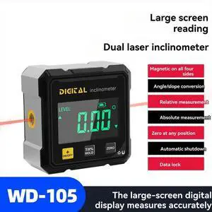 Woodworking Tools 4-Sided Magnetic Inclinometer Digital Angle Measuring Instrument with Tilt Measurement Woodworking Tools 4-Sided Magnetic Inclinometer Digital Angle Measuring Instrument with Tilt Measurement
