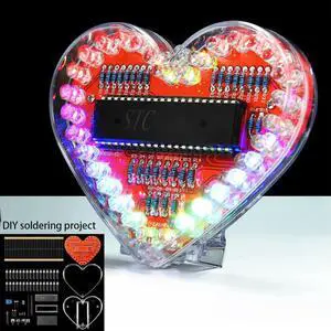 diy electronic kits LED heart-shaped flashing light 51 microcontroller soldering practice parts diy electronic kits LED heart-shaped flashing light 51 microcontroller soldering practice parts