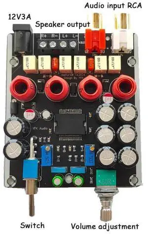 Class T TA2024 Dual Channel Digital Power Amplifier Board Stereo 15W*2 Hollow Inductor Full Frequency Amplifier DC12V Class T TA2024 Dual Channel Digital Power Amplifier Board Stereo 15W*2 Hollow Inductor Full Frequency Amplifier DC12V