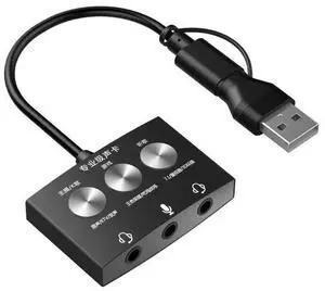 Type-c Sound Card Live Game K Song Listening Song USB To Audio 3.5mm Multi-sound Effects Type-c Sound Card Live Game K Song Listening Song USB To Audio 3.5mm Multi-sound Effects