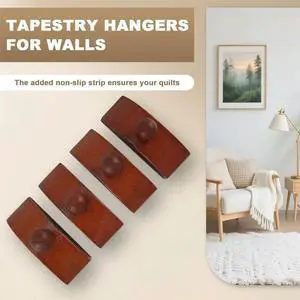 4 Pack Quilt Hanger Set for Wall Decoration - Wooden Tapestry Hanger, Quilt Hangers for Wall for Display, Quilt Clips 4 Pack Quilt Hanger Set for Wall Decoration - Wooden Tapestry Hanger, Quilt Hangers for Wall for Display, Quilt Clips