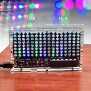 DIY electronic kit music Spectrum display 16X8 LED 5.5inch Voice sensor DIY sodering project kit with shell DIY electronic kit music Spectrum display 16X8 LED 5.5inch Voice sensor DIY sodering project kit with shell