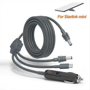 3-in-1 Multifunctional Power Cable for Starlink Mini Type-C/DC/Car Charger to DC 20V/5A USB C Power Cable for Space-X,B 3-in-1 Multifunctional Power Cable for Starlink Mini Type-C/DC/Car Charger to DC 20V/5A USB C Power Cable for Space-X,B