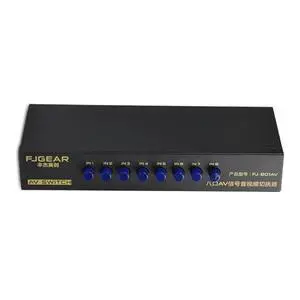 2025 8-Way AV Switch RCA Switcher 8 in 1 out Composite Video L/R Selector Box for DVD 2025 8-Way AV Switch RCA Switcher 8 in 1 out Composite Video L/R Selector Box for DVD