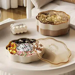 Double-Layer Multi-Purpose Luxury Box Snacks Put Chinese Dried Fruit Room Coffee Table High-Grade Candy Box,A Double-Layer Multi-Purpose Luxury Box Snacks Put Chinese Dried Fruit Room Coffee Table High-Grade Candy Box,A