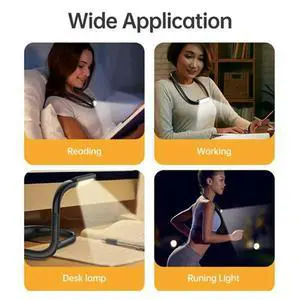 Neck Reading Light Rechargeable LED Light 3Color Adjustable Brightness Eye-Friendly Desk Lamp Bendable for Reading White Neck Reading Light Rechargeable LED Light 3Color Adjustable Brightness Eye-Friendly Desk Lamp Bendable for Reading White
