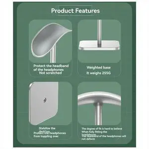 Aluminium Alloy Earphone Holder Head Mounted Earphone Hanger Can Store for Most Head Mounted Headphones Stand Aluminium Alloy Earphone Holder Head Mounted Earphone Hanger Can Store for Most Head Mounted Headphones Stand