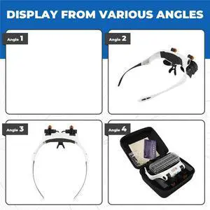 Glasses for Close Work, Jewelers Magnifying Glass with Light & 5 Interchangeable Lens Pairs(2X 4X 6X 10x 13x), Headband Glasses for Close Work, Jewelers Magnifying Glass with Light & 5 Interchangeable Lens Pairs(2X 4X 6X 10x 13x), Headband