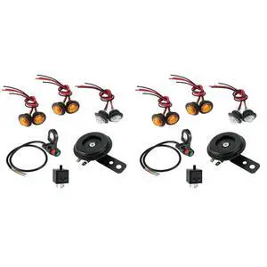 2X Universal Motorcycle Turn Signal Light LED Kit With Horn Turn Signal Headlight Horn 3-Pin Relay For ATV UTV 2X Universal Motorcycle Turn Signal Light LED Kit With Horn Turn Signal Headlight Horn 3-Pin Relay For ATV UTV