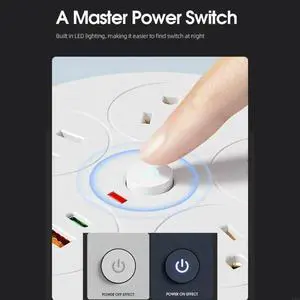Practical Round Power Socket With USB C & USB A Port And Retractable Cable Suitable For Various Setting Practical Round Power Socket With USB C & USB A Port And Retractable Cable Suitable For Various Setting