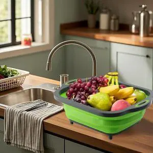 Folding Camping Cutting Board Dish Basin BBQ Prep Tub Camp Sink Dish Washing Station Multifunctional Basket Folding Camping Cutting Board Dish Basin BBQ Prep Tub Camp Sink Dish Washing Station Multifunctional Basket